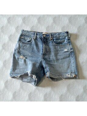 EVERLANE Light Wash Distressed The Denim Short Size 26